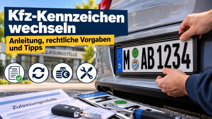 Kfz-Kennzeichen wechseln: Anleitung, rechtliche Vorgaben und Tipps - Kfz-Kennzeichen wechseln: Ablauf, Kosten &amp; Unterlagen