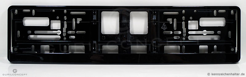 Schwarzer Kennzeichenhalter in glänzender Klavierlack-Optik (Premium)