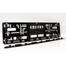 Schwarzer Kennzeichenhalter AT-Österreich (Premium) mit Folienbeschriftung nach Wunsch