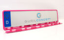 Pinker Kennzeichenhalter (Premium) mit Folienbeschriftung...