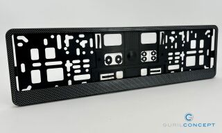 460er Kennzeichenhalter in Carbon-Optik mit Folienbeschriftung nach Wunsch