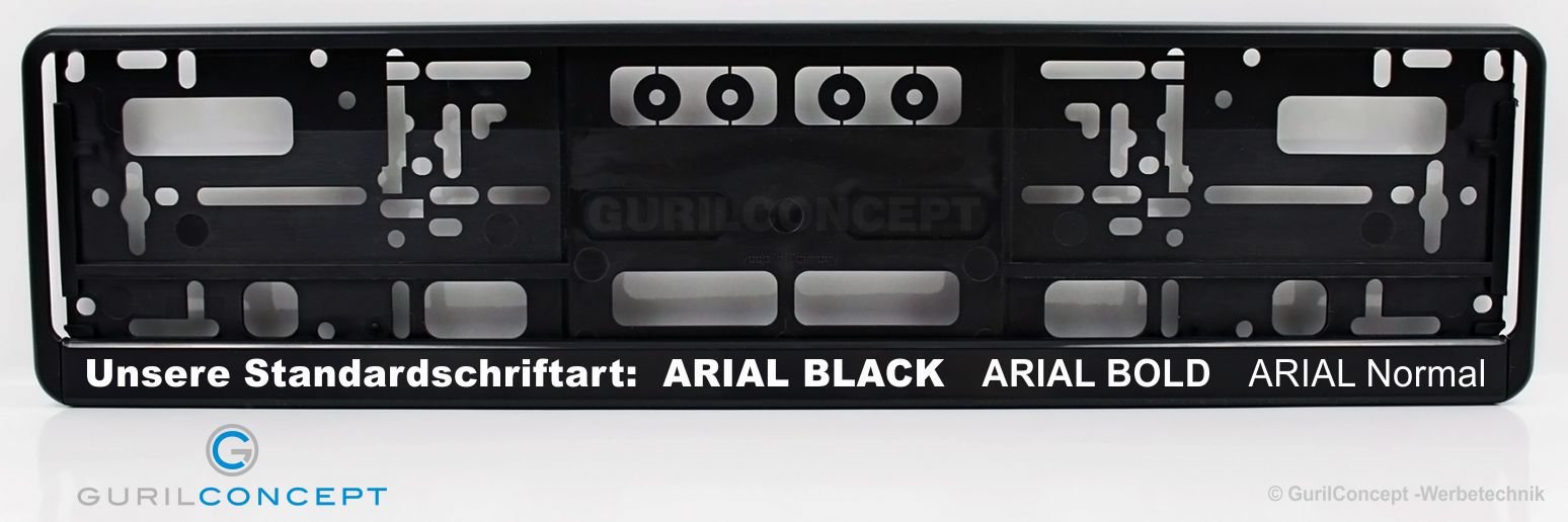 Kennzeichenhalter Schriftarten und Fonts